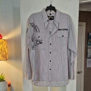 Harley-Davidson Striped Button-Up Shirt
